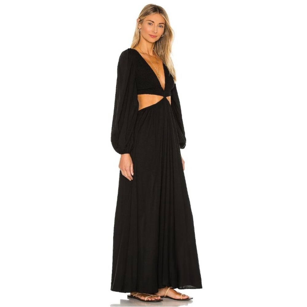 Indah Julie Cutout Maxi Dress Long Sleeve Black Size S NWT - Picture 9 of 16